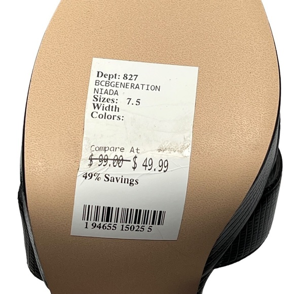 NWT BCBGeneration Black Niada Ankle Straps Platform 4" Heels Pumps Size 7.5 - Picture 15 of 16